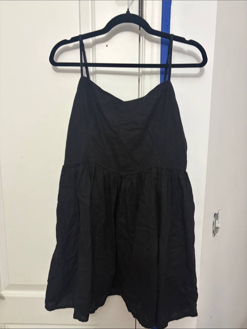 Woman Black Spaghetti-Strap Dress